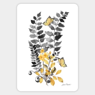 Gold And Black Botanicals D Sticker